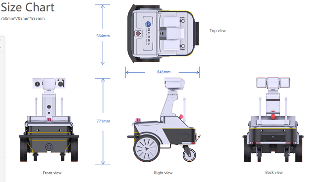 變電站巡檢機(jī)器人 尺寸